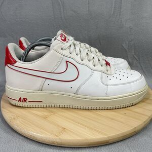 Nike Air Force 1 Low Mens Size 9.5 Shoes White/University Red 488298-153